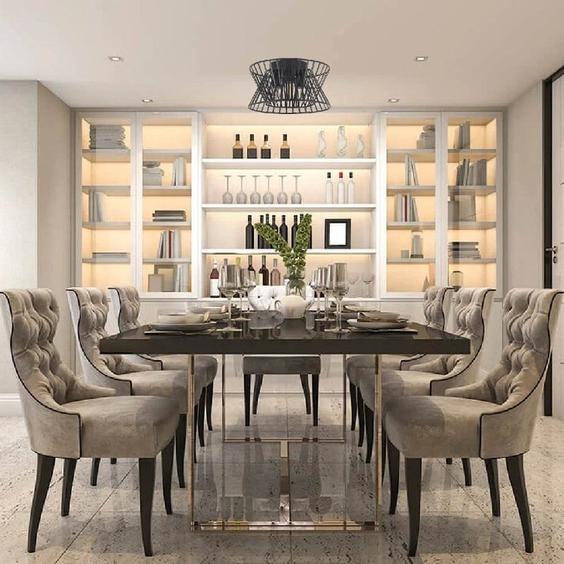 3-Lights kitchen light black flush mount light metal ceiling light