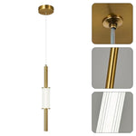 3 Pack LED light fixture 6000K Gold Bedroom light acrylic pendant light