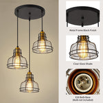 3 light cage wire cage pendant light industrial pendant ceiling light fixture farmhouse cluster pendant lamp