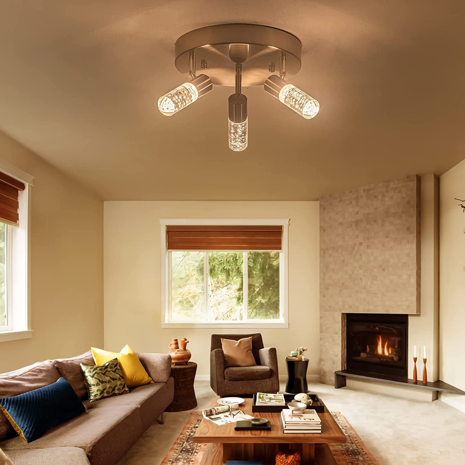 3 light modern flush mount ceiling spot light fixture LED rotating track lighting kits