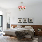 3 light pendant light pink kitchen chandelier glass, metal ceiling light