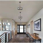 3-light rustic island lights black pendant light fixture glass, metal pendant light