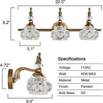 3 light vintage wall light fixture vanity wall lamp brass wall sconce over mirror