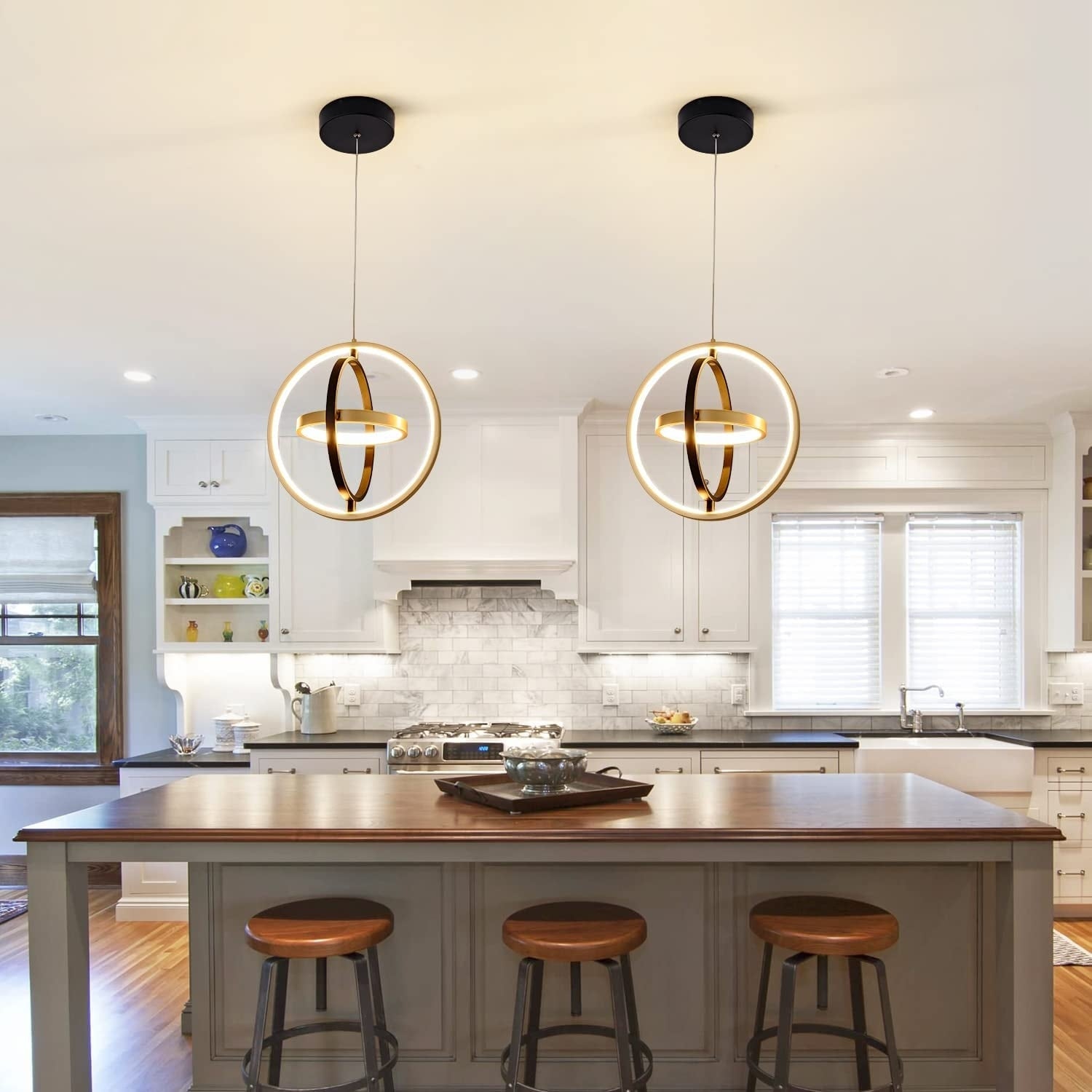 3 ring globe chandelier moder Led DIY hanging light fixture dining and kitchen pendant light