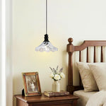 1 Pack kitchen island glass hanging pendant matte black ceiling light