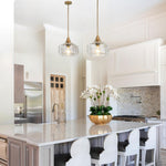 Adjustable mount ceiling light pendant glass kitchen island gold clear industrial light