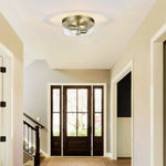 2 light flush mount light glass metal light fixture  brass bedroom lamps