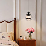 1-Light globe hanging light metal acrylic small chandelier black pendant lighting