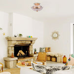 Modern bulb light glass light fixture gold bedroom light
