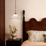 Dimmable plug in lamp glass iron pendant light white black hanging fixture
