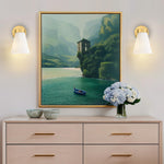1-Light Modern wall sconce glass metal single wall light brushed gold wall lamp