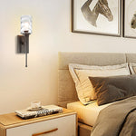1 Light wall sconce glass iron sconce light dark bronze vanity light