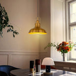 1-Light farmhouse pendant metal kitchen island light gold hanging lamp
