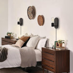 1-Light wall sconce metal wall lamp matte black wall lights