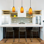 1 pack hanging light glass metal dining room light black oil rubbed bronze pendant light