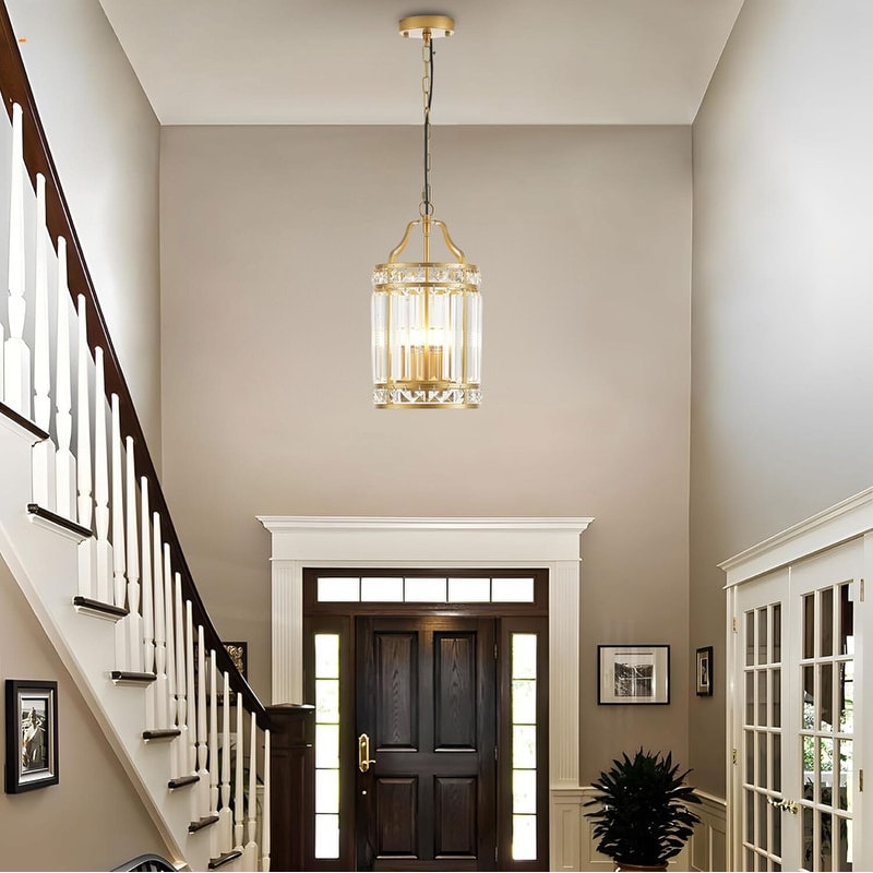 4-Light chandeliers pendant lights gold island lights metal, crystal hallway lights