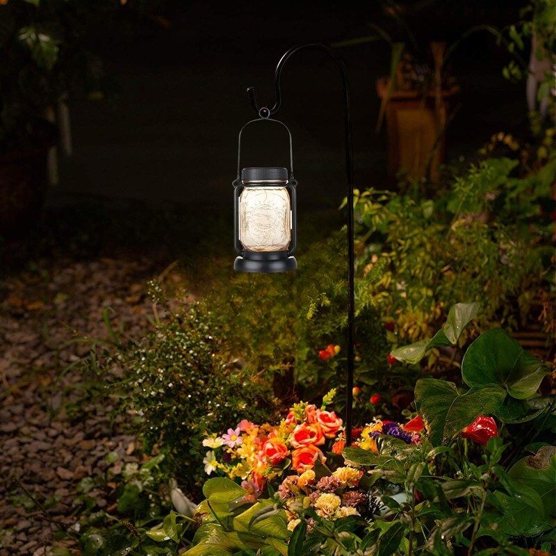 4 Pack solar lights warm white fair light glass lanterns lights