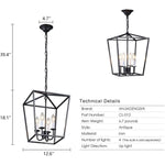 4 light candle chandelier lantern cage pendant light fixture
