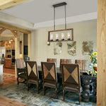 4 light rectangular kitchen island chandelier