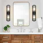 2 Pack vanity lights for mirror black wall sconces metal bathroom light fixtures