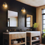 2 Pack bulb lights gold lighting fixtures glass, iron wall sconces