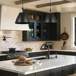 1 Light kitchen light fixture matte black  pendant lights metal adjustable hanging light