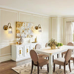 Retro exterior lamp glass metal sconce light brass gold wall mount light