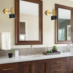 2 Pack wall sconces black and gold wall lamps metal wall light fixture