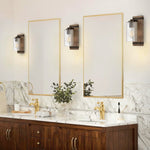 1-light led light alloy steel light fixture brown wall sconce