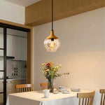 1-Light hanging light alloy steel glass mini pendant matte black ceiling fixture