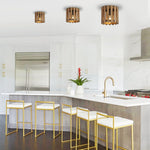 Farmhouse bulb light metal wood kitchen light brown ceiling light