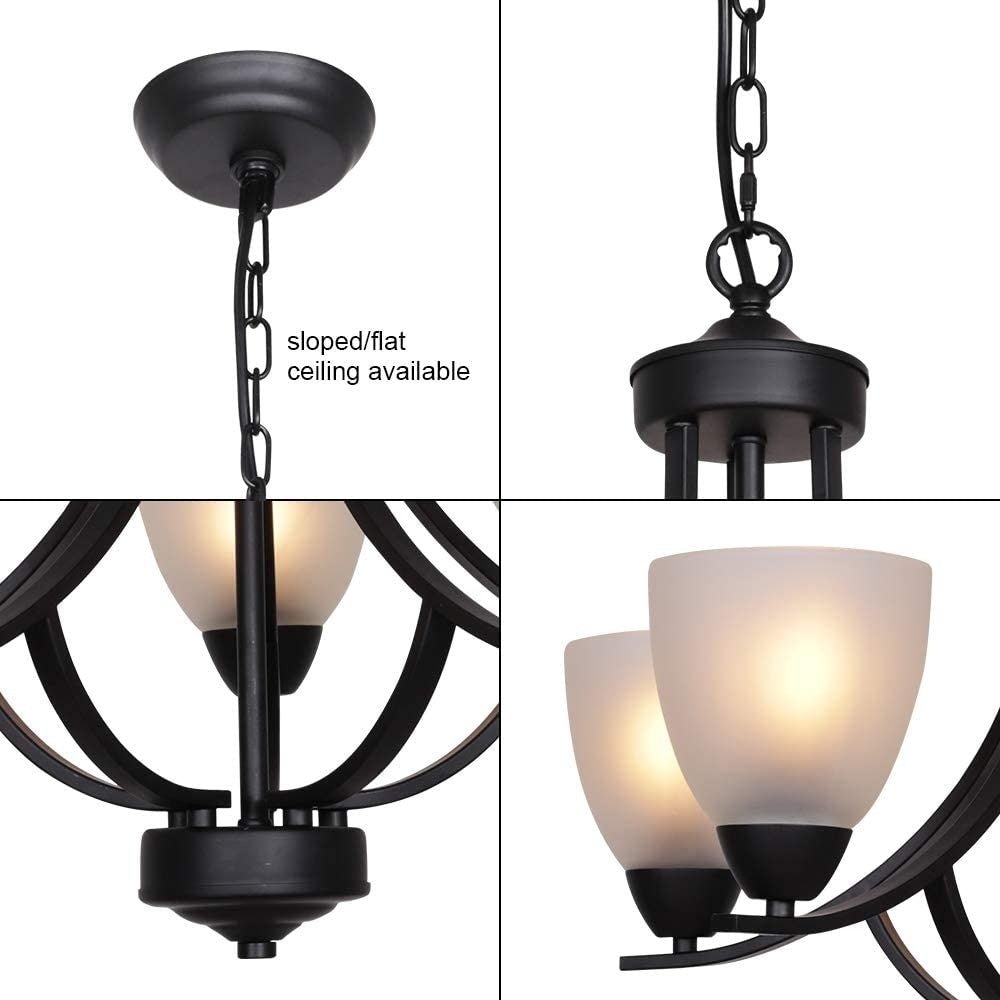 5 light alabaster glass chandelier black modern pendant light fixture