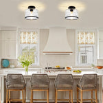 1-Light light fixture glass metal ceiling lamp fixture matte black ceiling lighting
