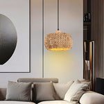 12 Inch rattan lighting Hyacinth, boho kitchen island lights rattan, seagrass, woven pendant light