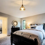Farmhouse island lights metal ‎glass wood kitchen light ‎matte black pendant light