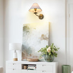 "E26 lighting fixtures gold wall sconce linen, metal wall lights "