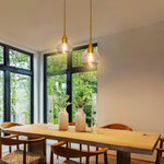 1-light pendant light cast glass kitchen island gold ceiling light