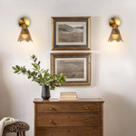 2 pack wall light metal glass light fixture gold wall sconce