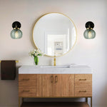 E26 light bulb green light fixtures glass, metal wall sconce