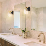 1 Light bulbs light glass lamp fixtures black gold wall light