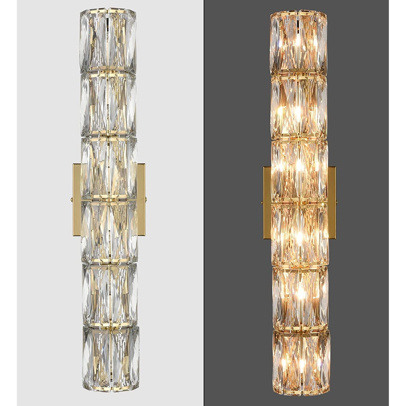 6 light modern wall light crystal mounted wall sconce with gold finish