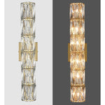 6 light modern wall light crystal mounted wall sconce with gold finish