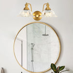 2  Pack light fixtures gold wall sconces brass, glass wall  lights