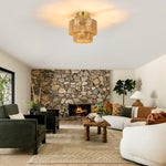 Modern led light glass metal dining light brown ceiling light