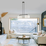 2 Light dining light fixtures off-white farmhouse chandelier fabric pendant lights