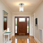 1 light ceiling lamp glass metal flush mount fixture nickel ceiling lighting