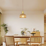 1 Light ceiling lamp glass hanging light amber gold pendant lights