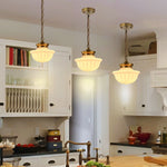 Vintage hanging chandelier glass metal pendant fixture gold kitchen island