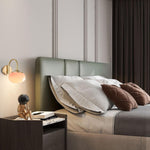 Modern led light glass metal light fixture pink wall lights