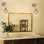 1-Light wall sconce metal glass bulb light gold wall lighting